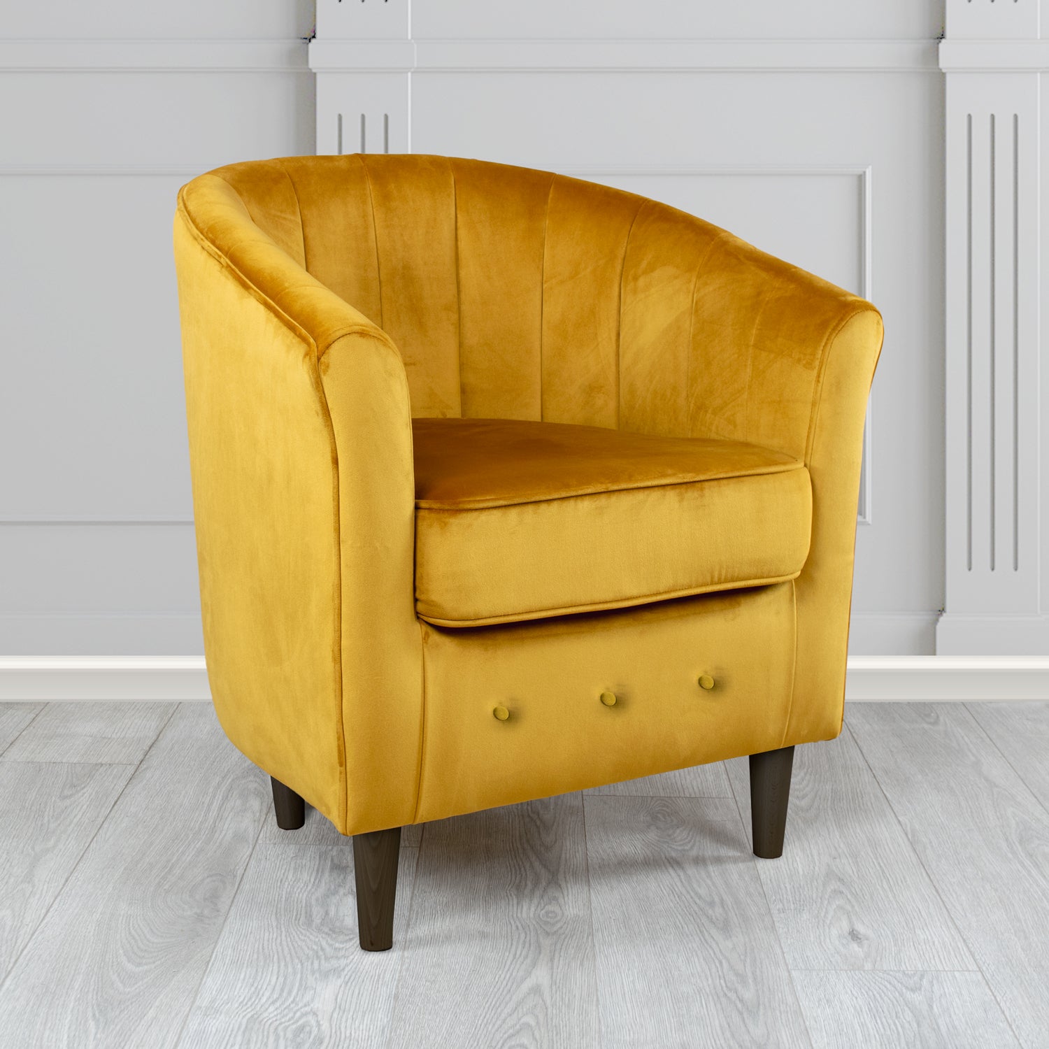 Doha Tub Chair in Monaco Plain Velvet Fabric