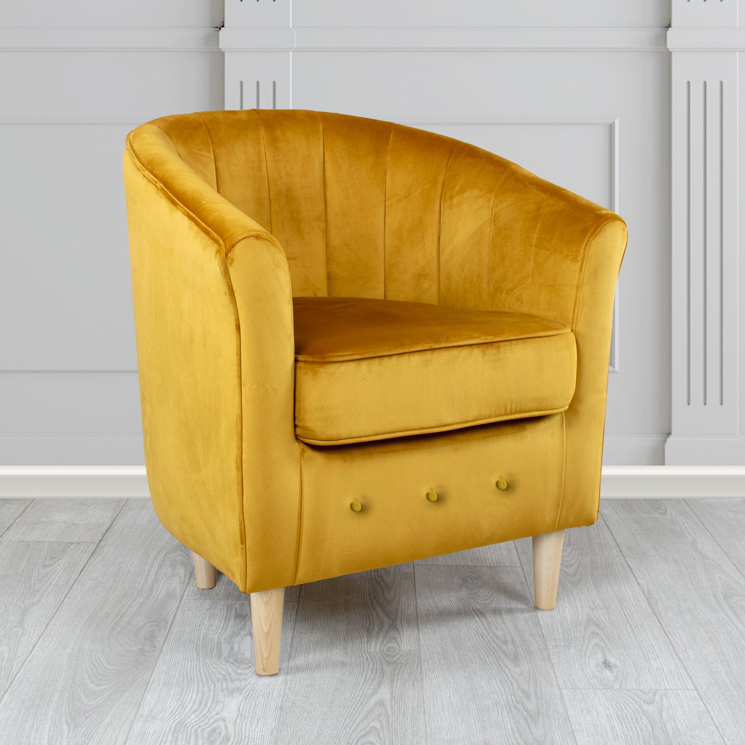 Doha Tub Chair in Monaco Plain Velvet Fabric