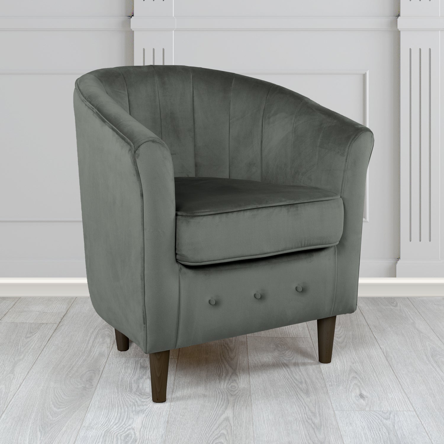 Doha Tub Chair in Monaco Plain Velvet Fabric