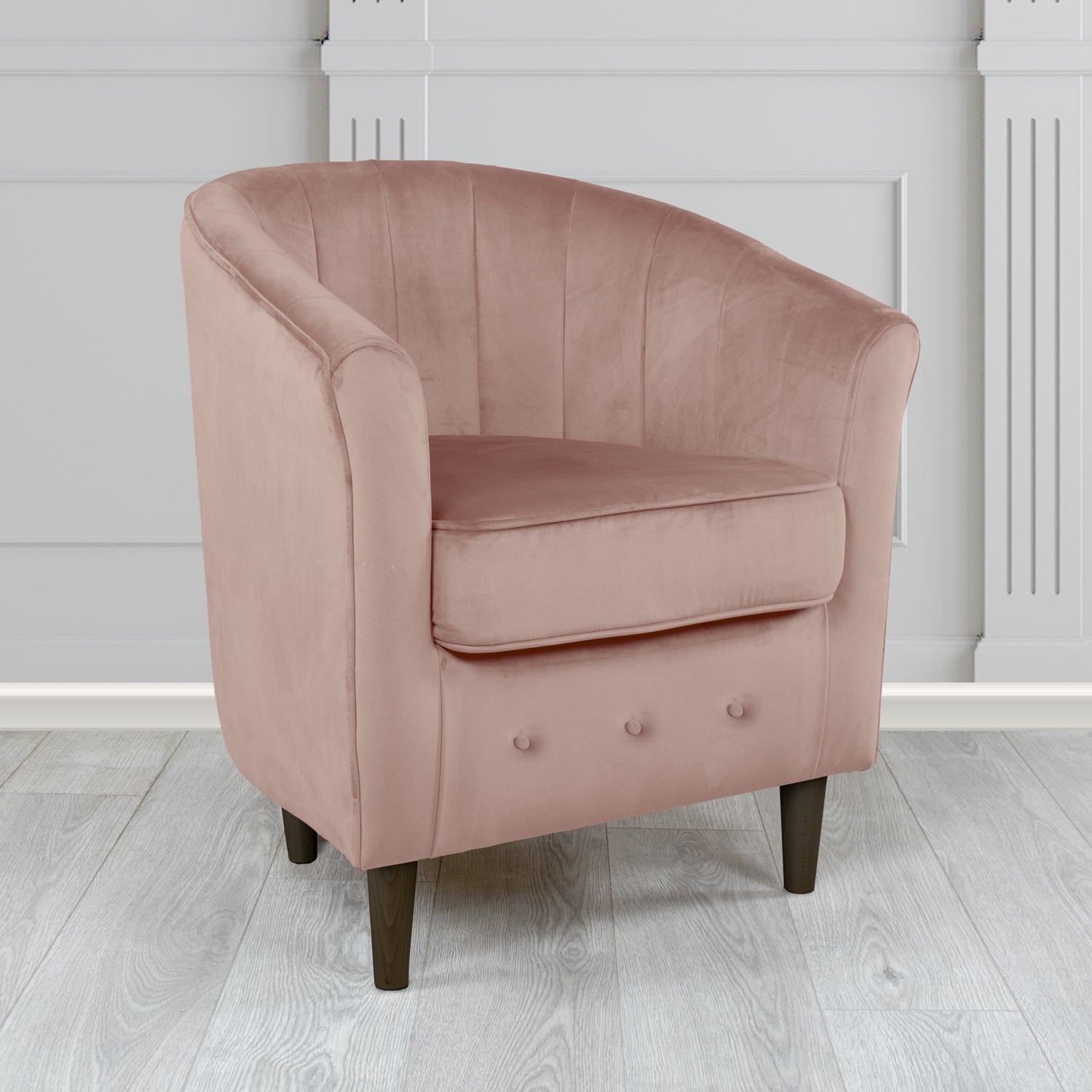 Doha Tub Chair in Monaco Plain Velvet Fabric