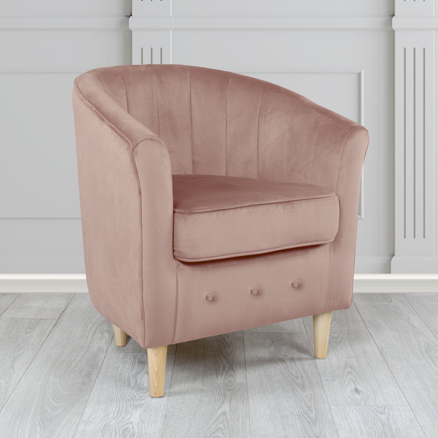 Doha Tub Chair in Monaco Plain Velvet Fabric