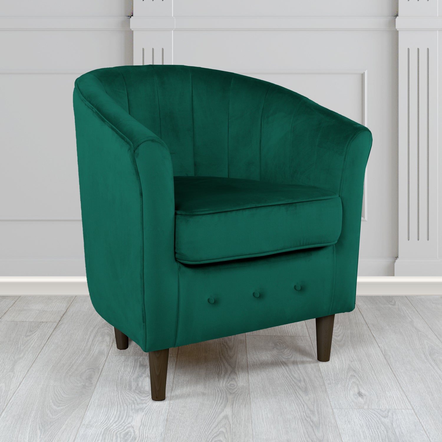 Doha Tub Chair in Monaco Plain Velvet Fabric