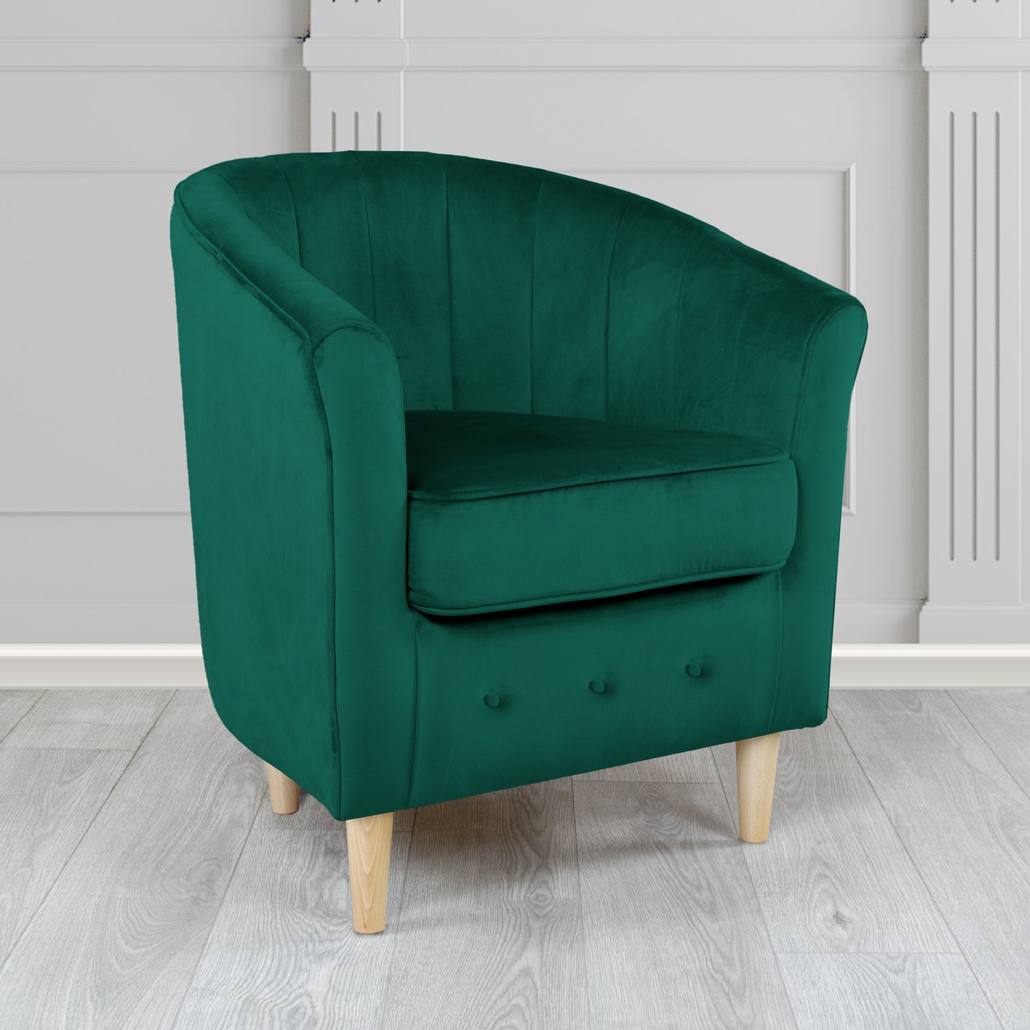 Doha Tub Chair in Monaco Plain Velvet Fabric