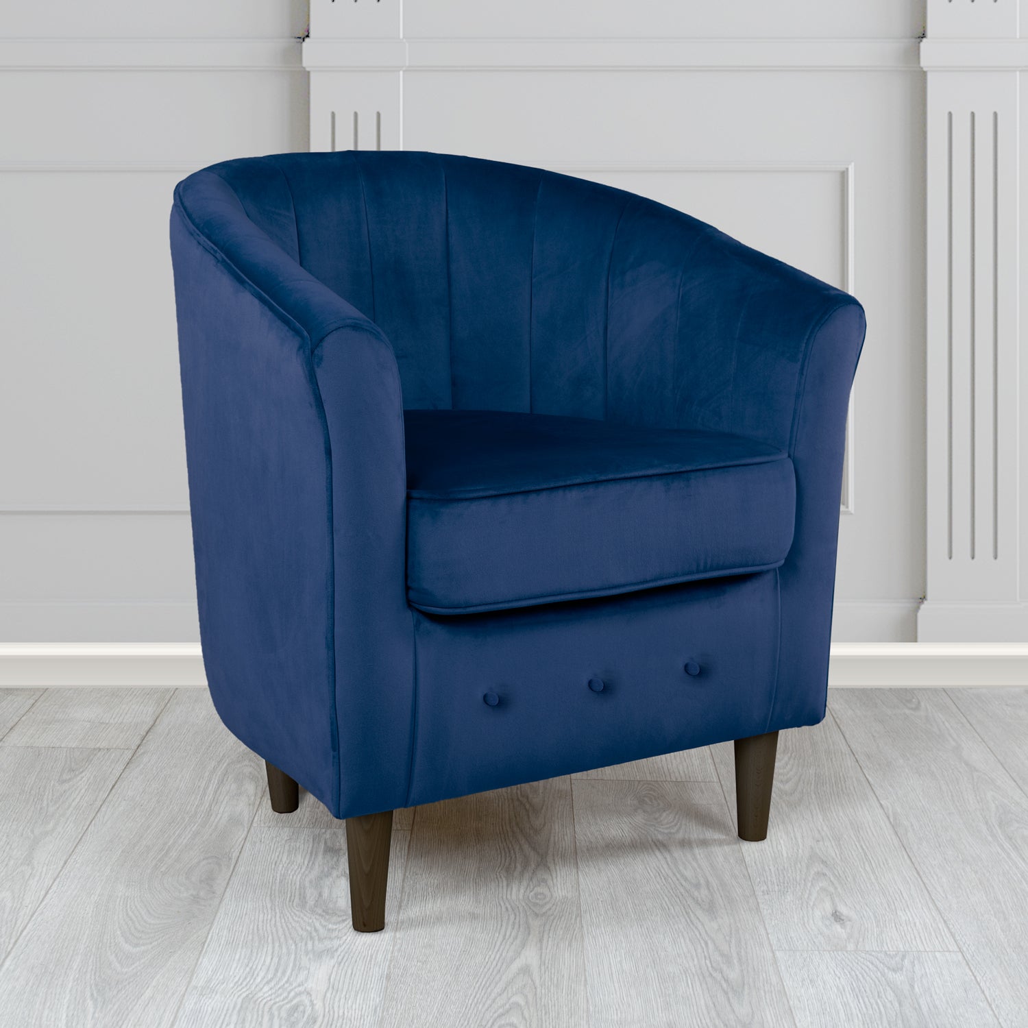 Doha Tub Chair in Monaco Plain Velvet Fabric