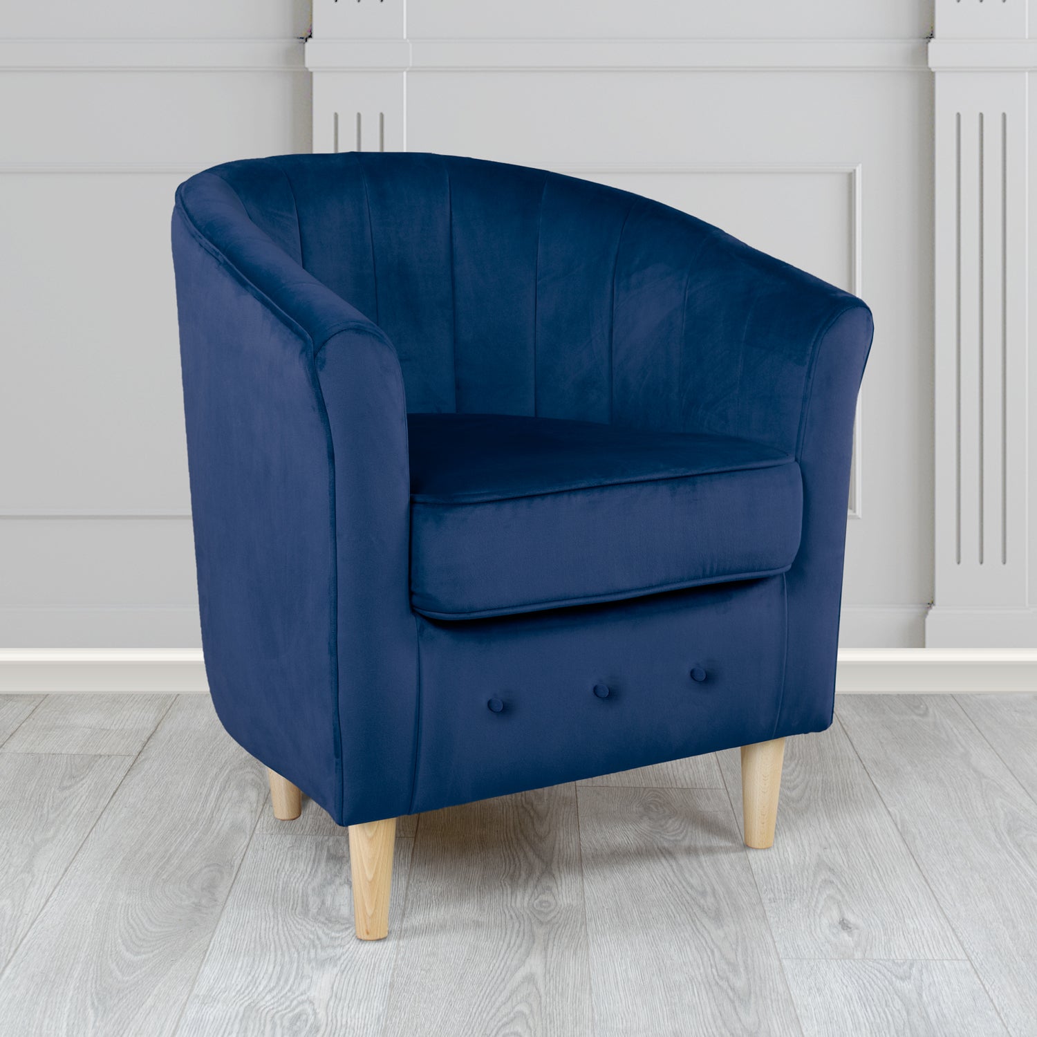 Doha Tub Chair in Monaco Plain Velvet Fabric