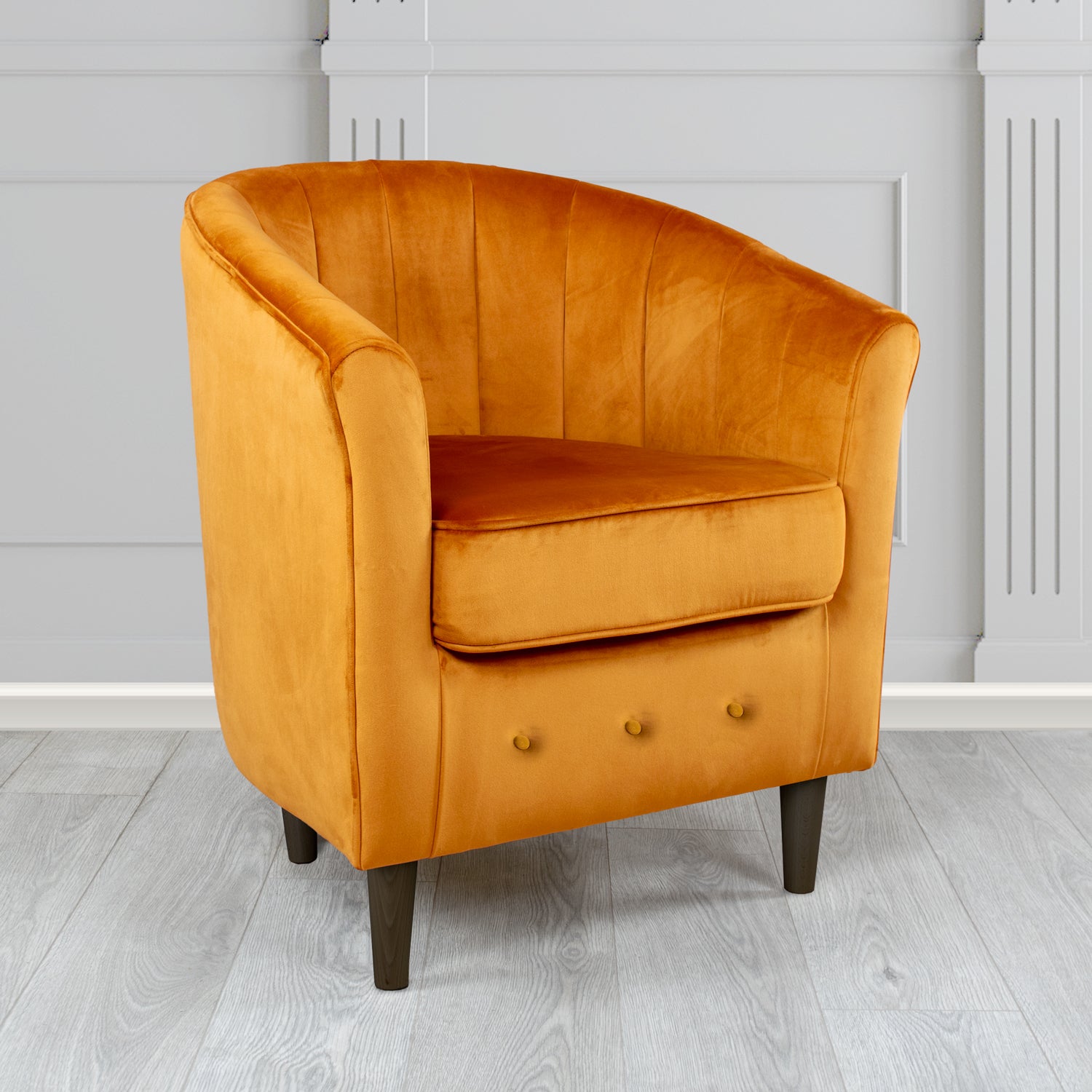 Doha Tub Chair in Monaco Plain Velvet Fabric