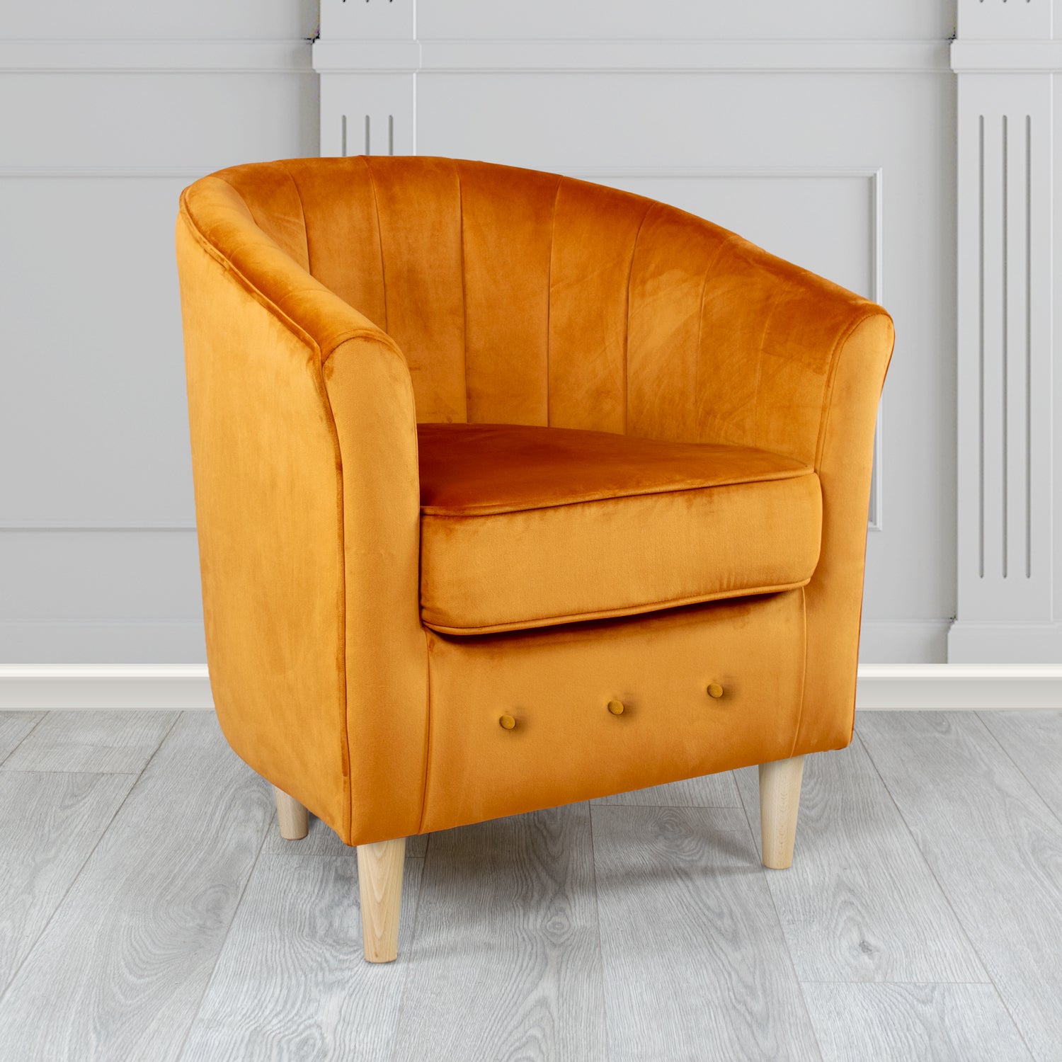 Doha Tub Chair in Monaco Plain Velvet Fabric