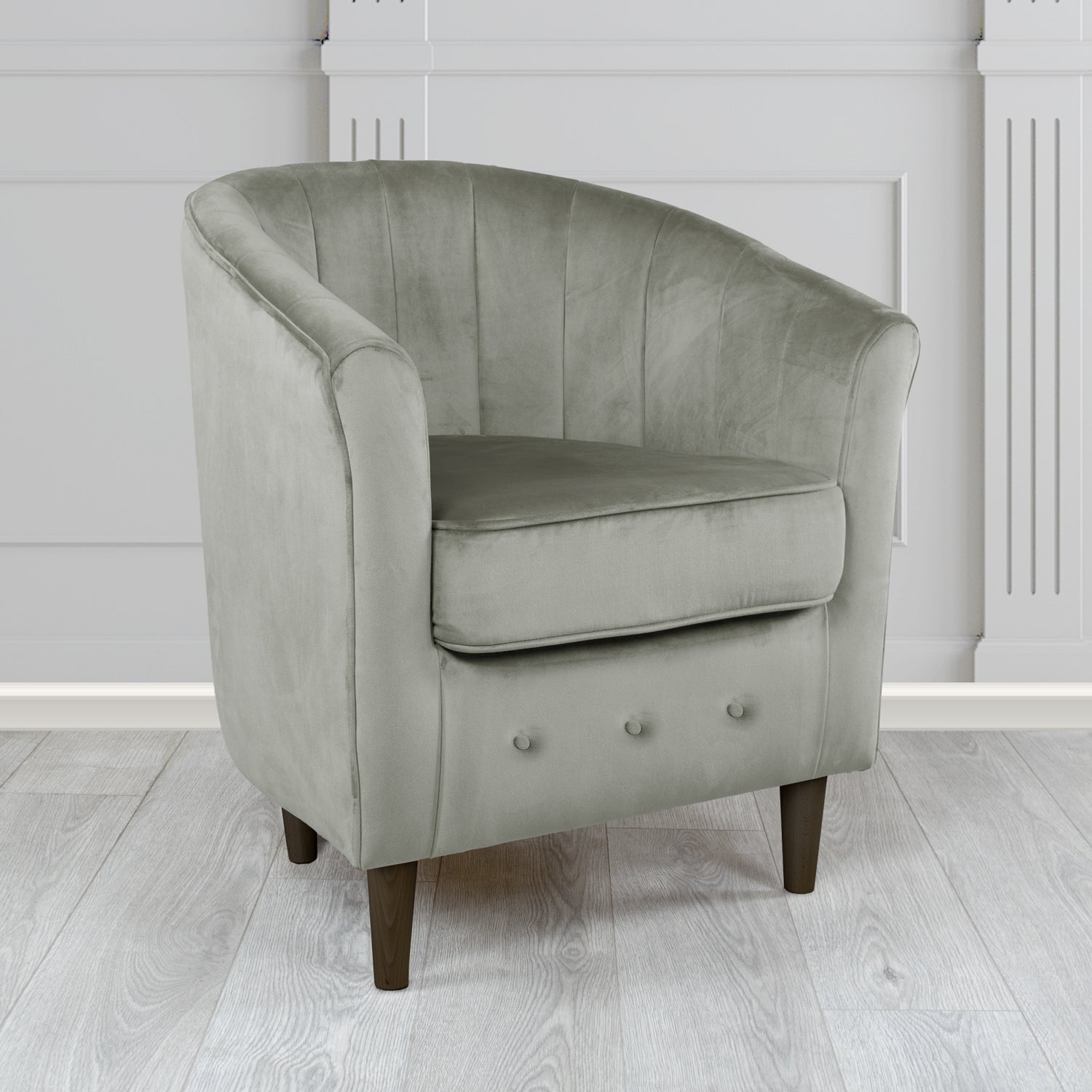 Doha Tub Chair in Monaco Plain Velvet Fabric