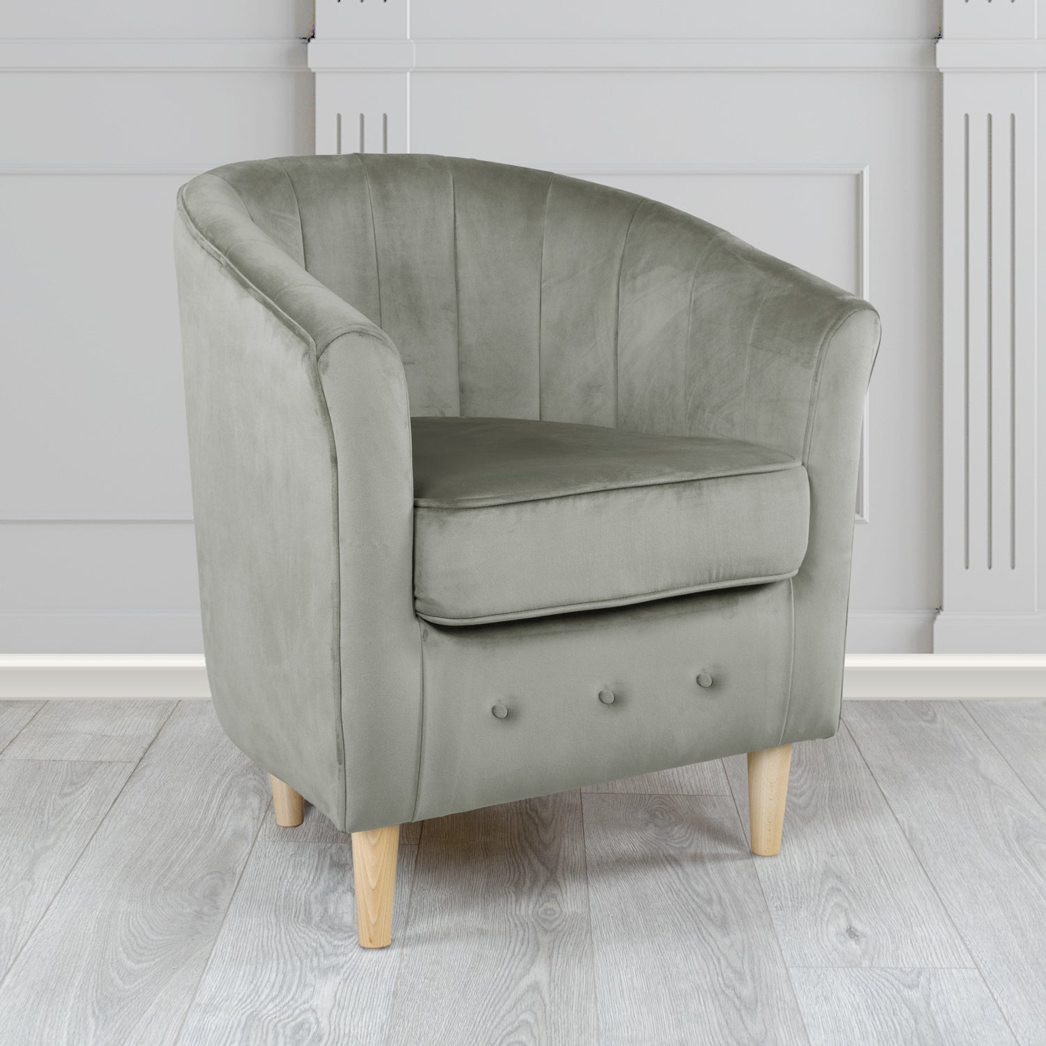 Doha Tub Chair in Monaco Plain Velvet Fabric