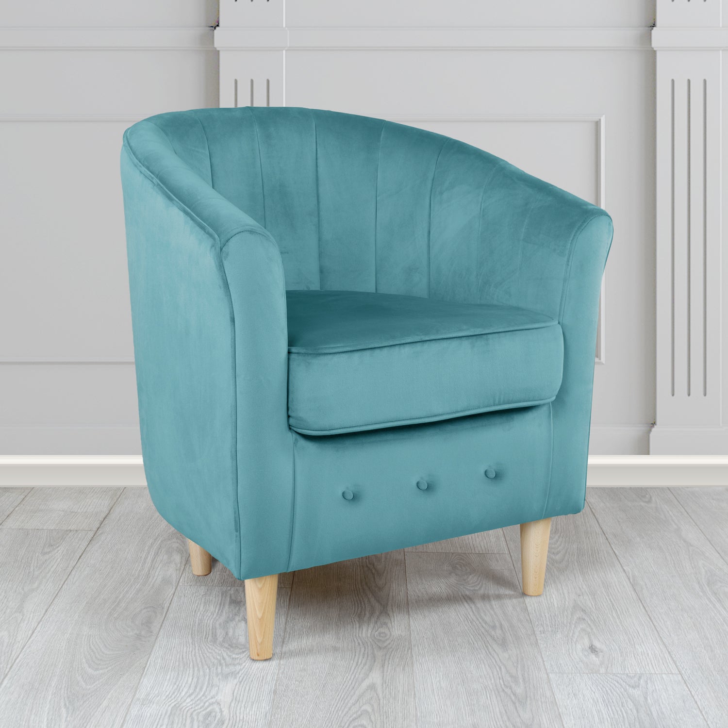 Doha Tub Chair in Monaco Plain Velvet Fabric