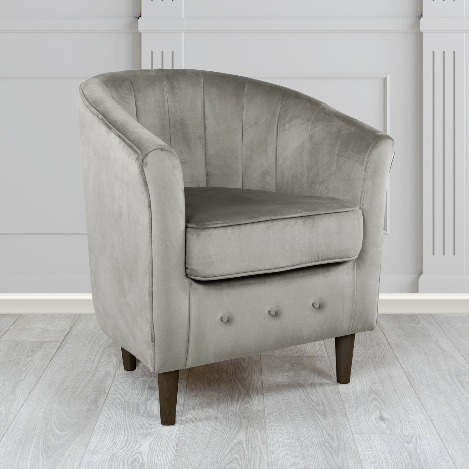 Doha Tub Chair in Monaco Plain Velvet Fabric