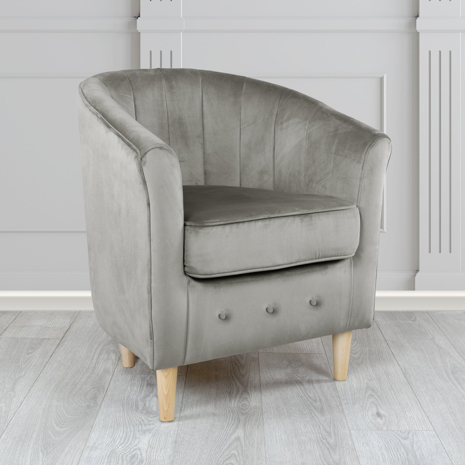 Doha Tub Chair in Monaco Plain Velvet Fabric