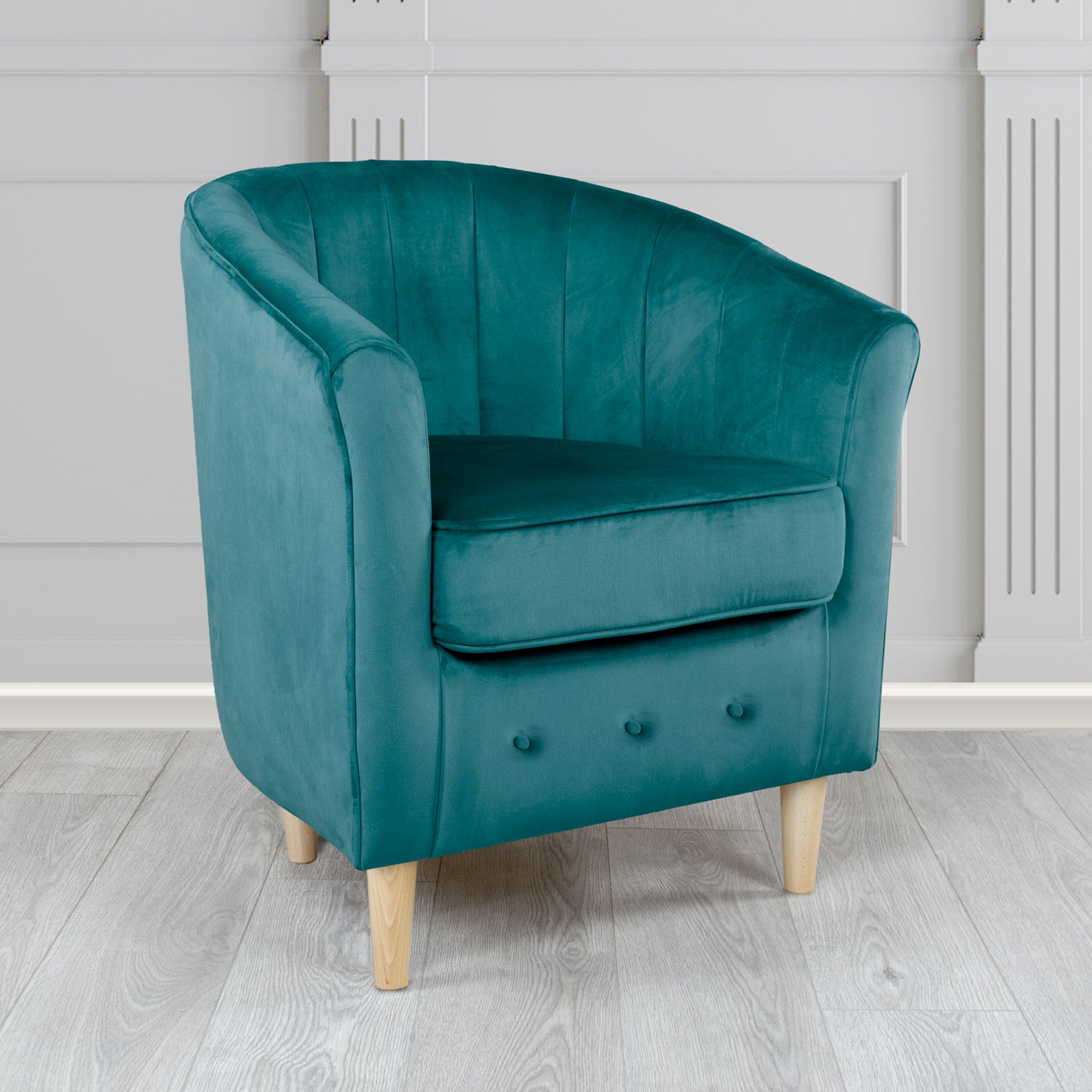 Doha Tub Chair in Monaco Plain Velvet Fabric