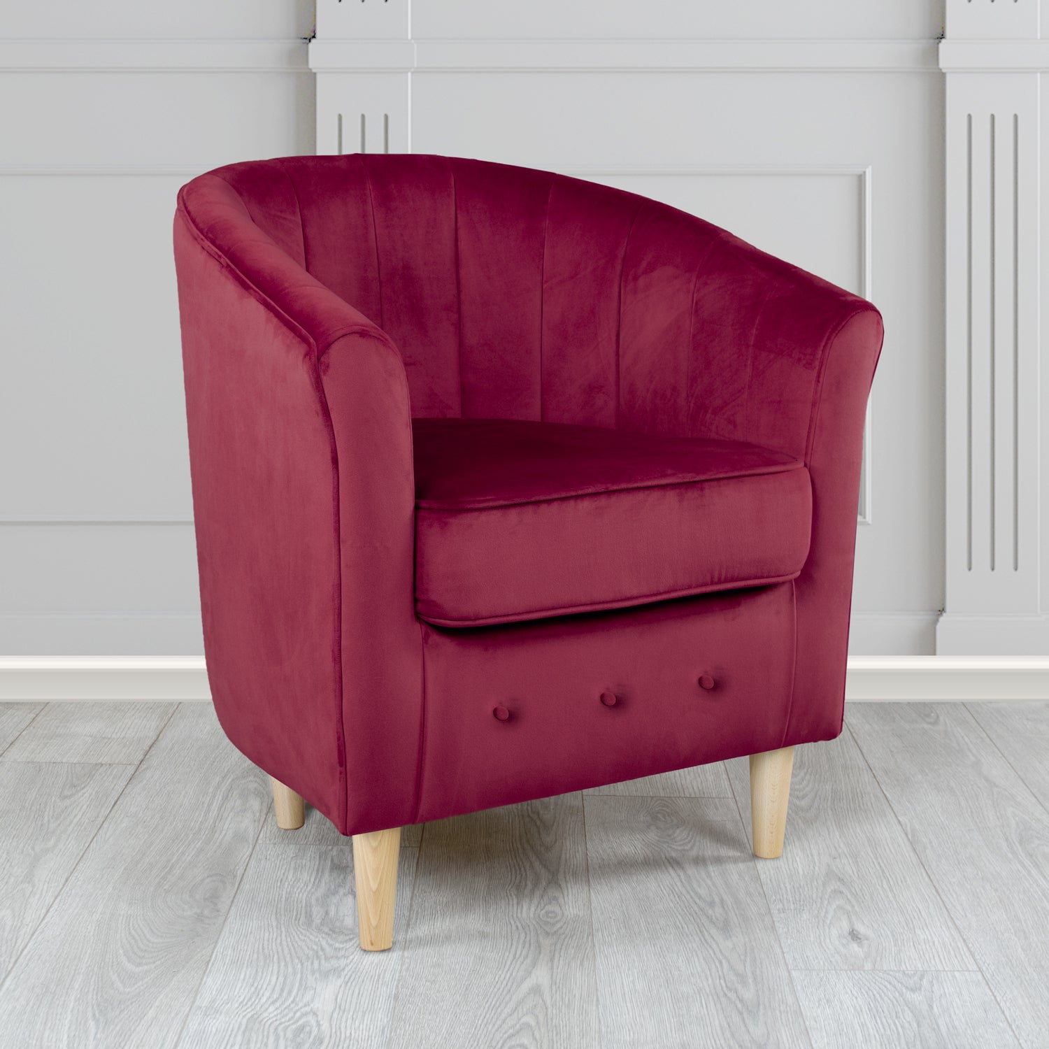 Doha Tub Chair in Monaco Plain Velvet Fabric