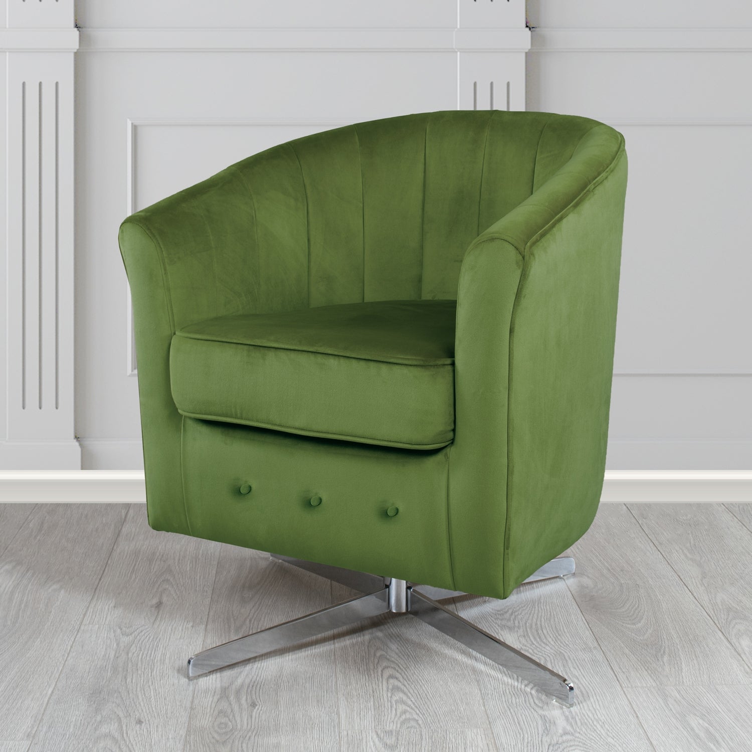 Doha Swivel Tub Chair in Sapore Crib 5 Velvet Fabric