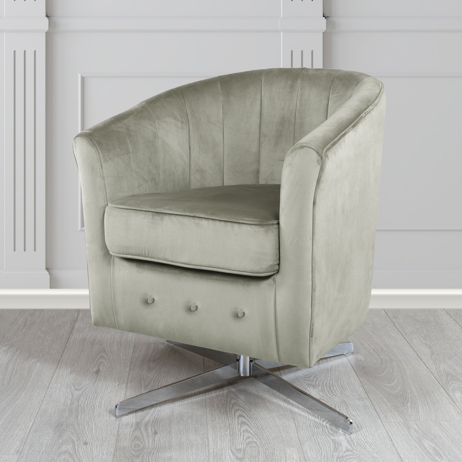 Doha Swivel Tub Chair in Sapore Crib 5 Velvet Fabric