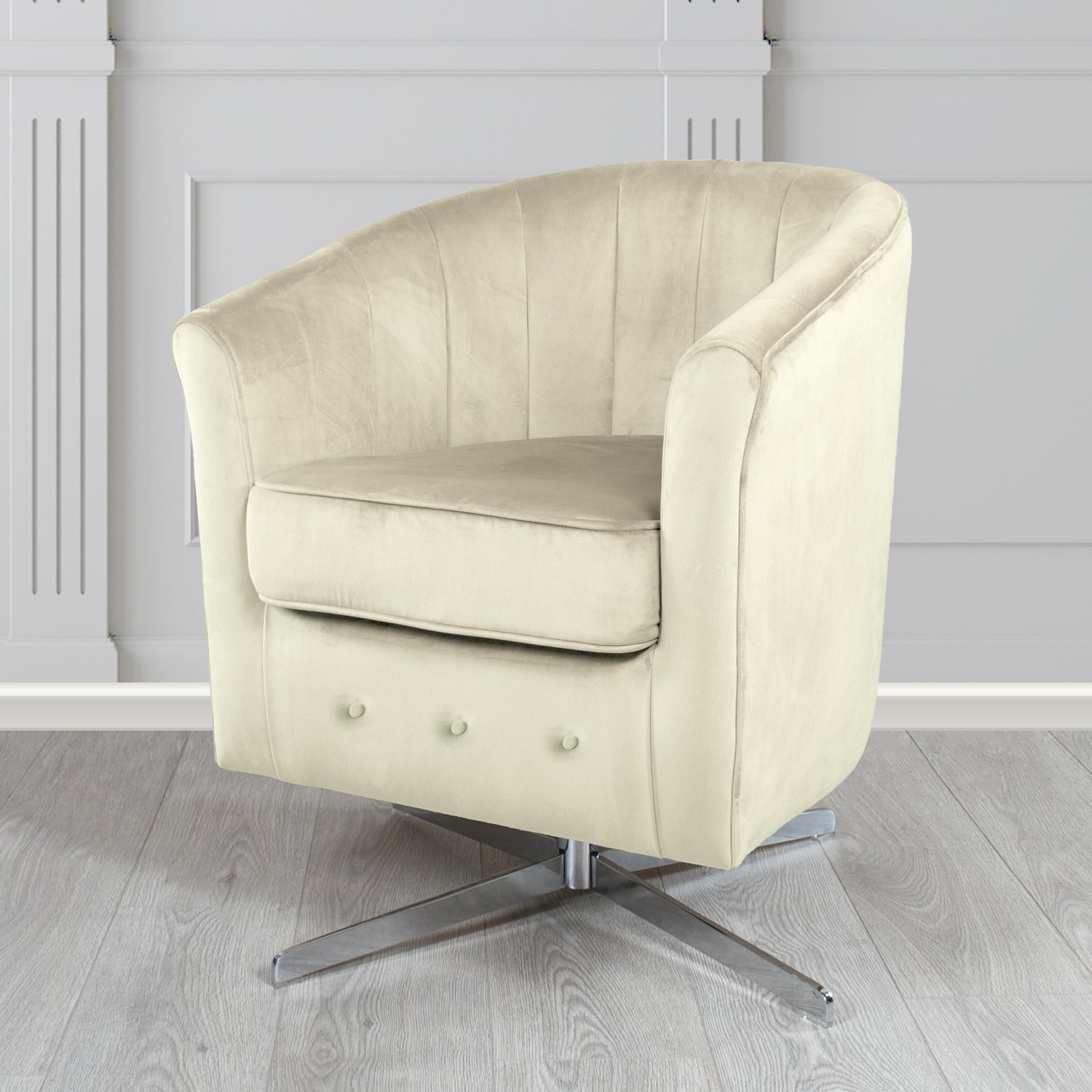 Doha Swivel Tub Chair in Sapore Crib 5 Velvet Fabric