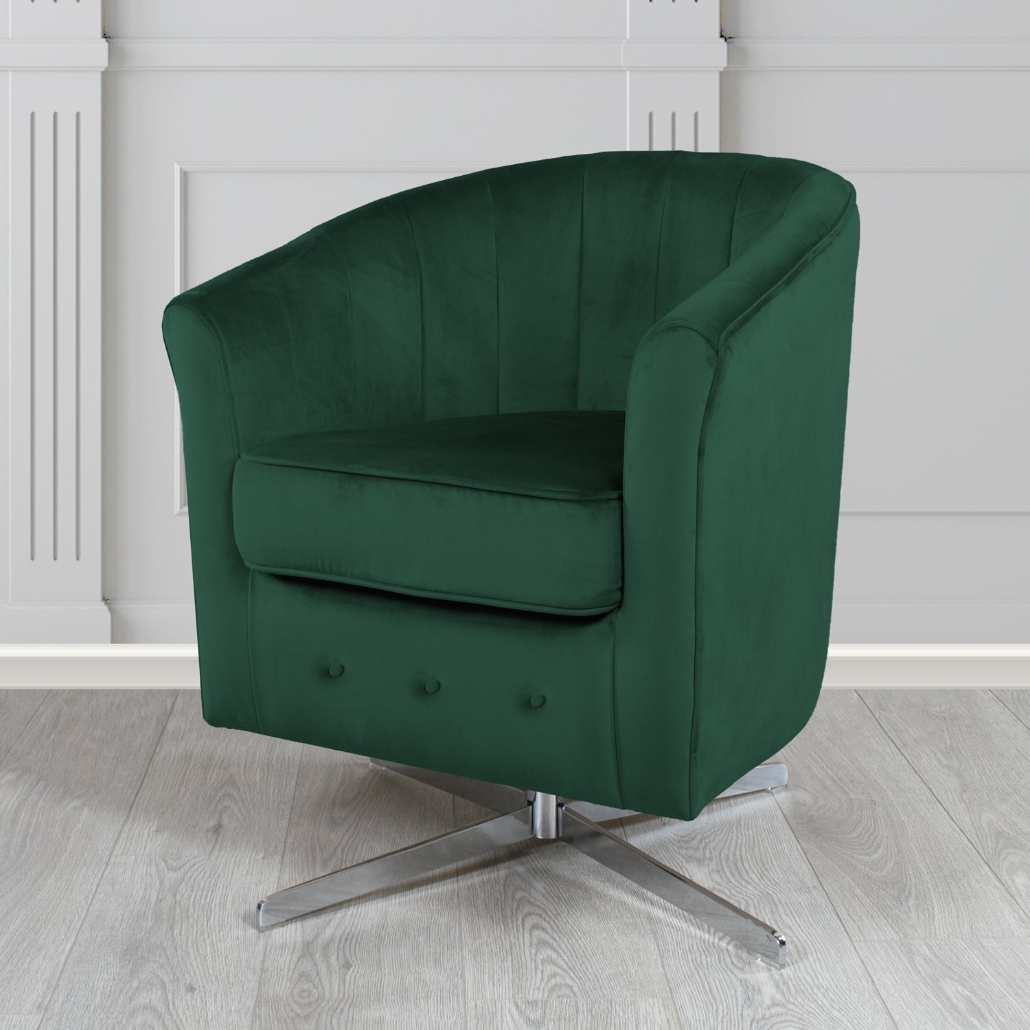 Doha Swivel Tub Chair in Sapore Crib 5 Velvet Fabric