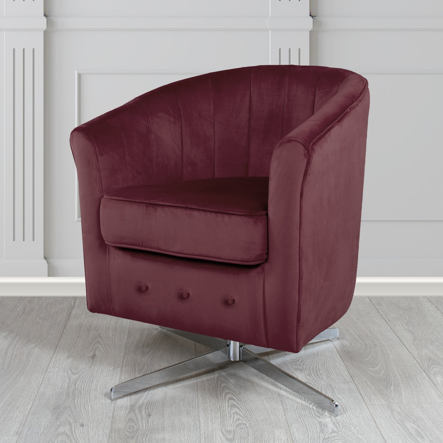 Doha Swivel Tub Chair in Sapore Crib 5 Velvet Fabric