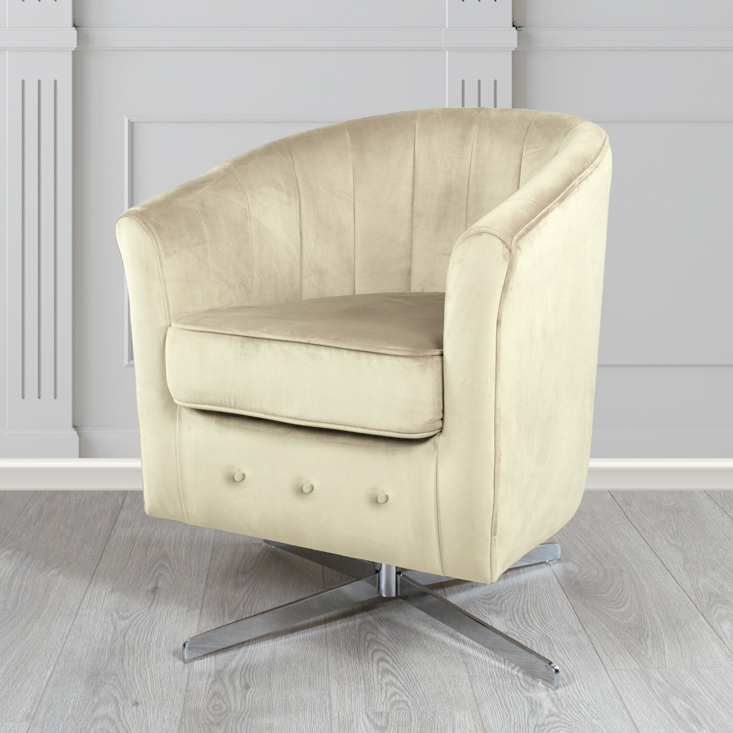 Doha Swivel Tub Chair in Sapore Crib 5 Velvet Fabric