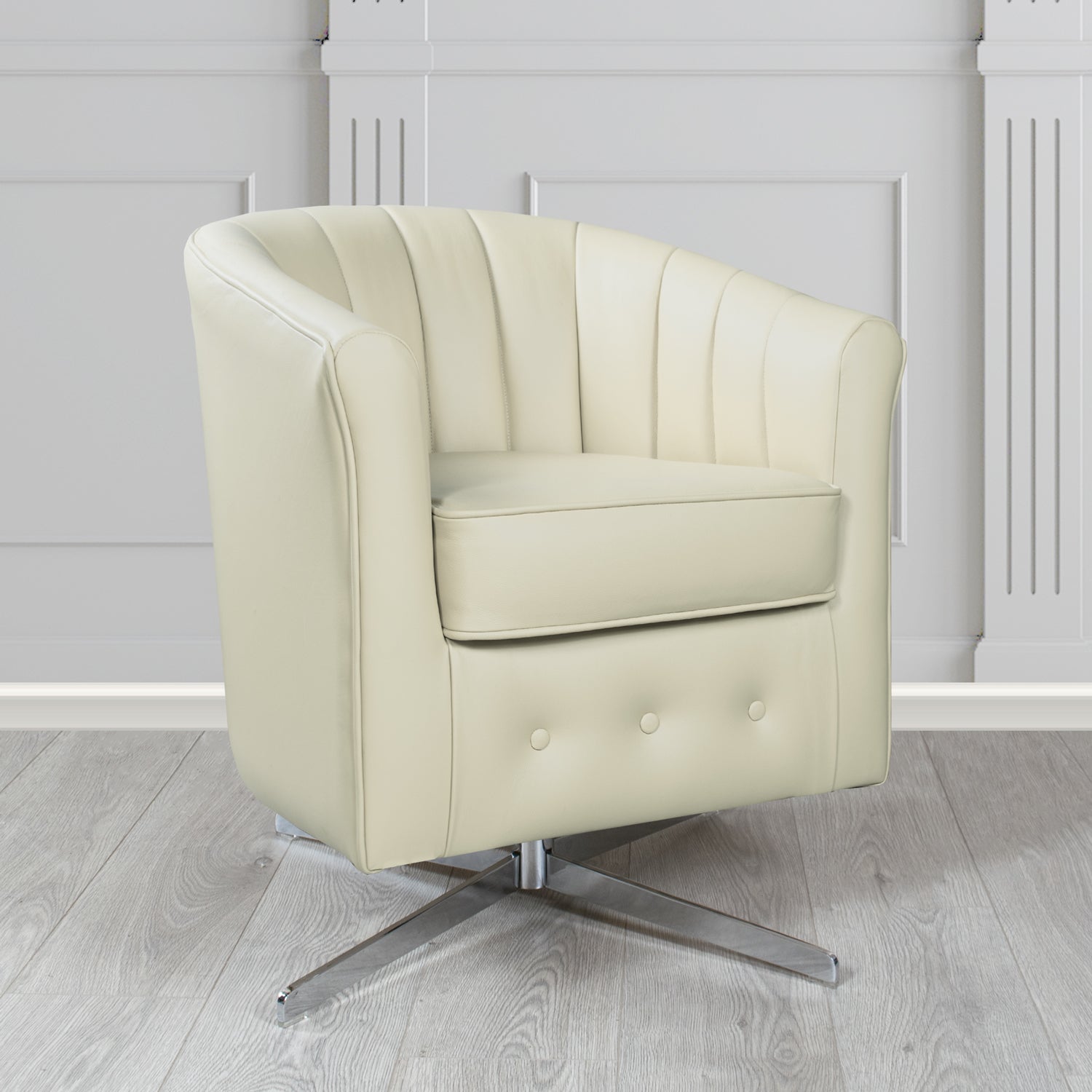 Doha Swivel Tub Chair in Shelly Crib 5 Genuine Leather
