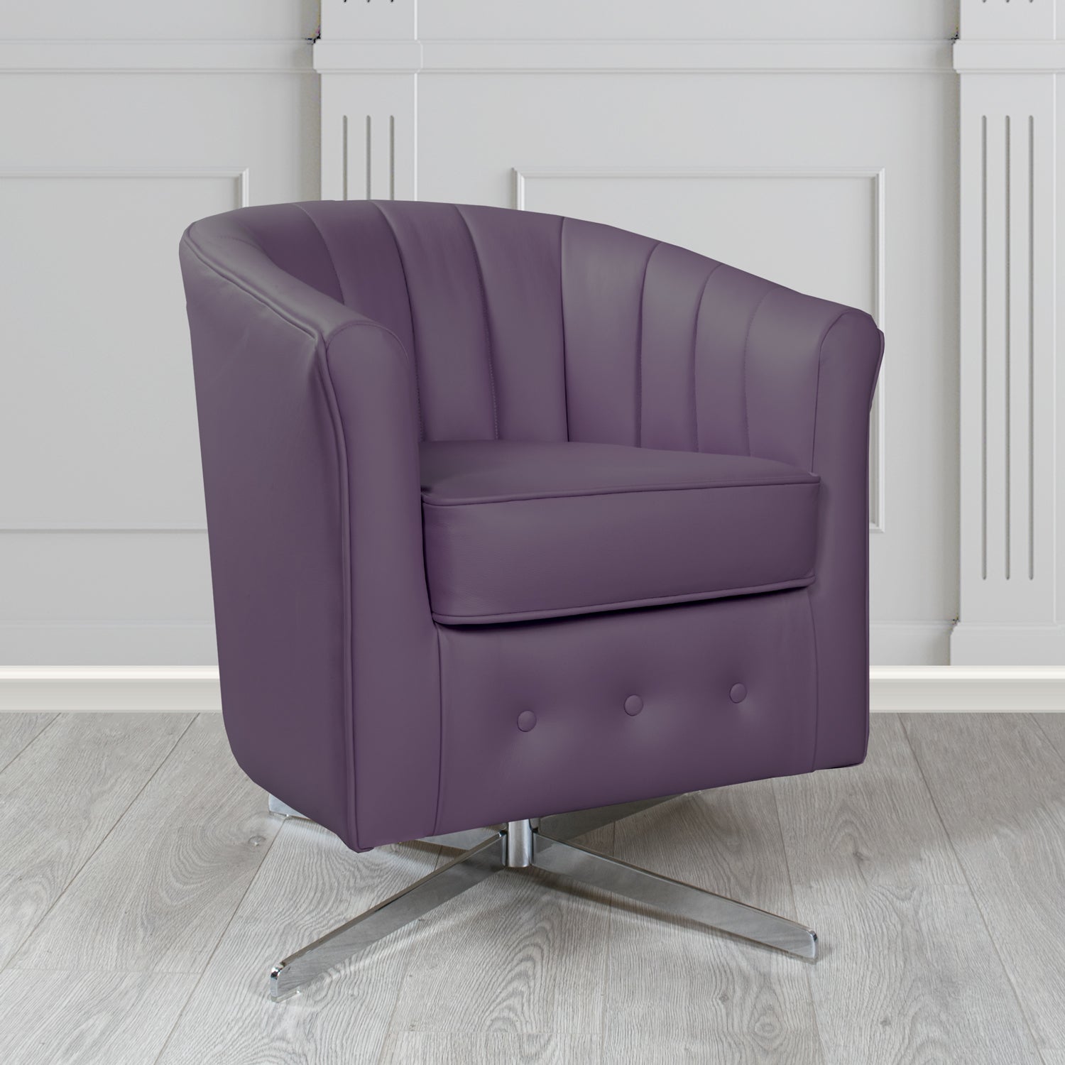 Doha Swivel Tub Chair in Shelly Crib 5 Genuine Leather