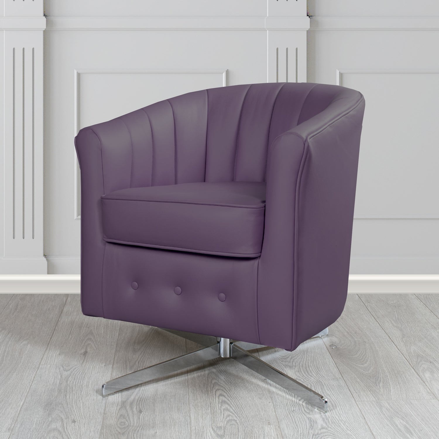 Doha Swivel Tub Chair in Shelly Crib 5 Genuine Leather