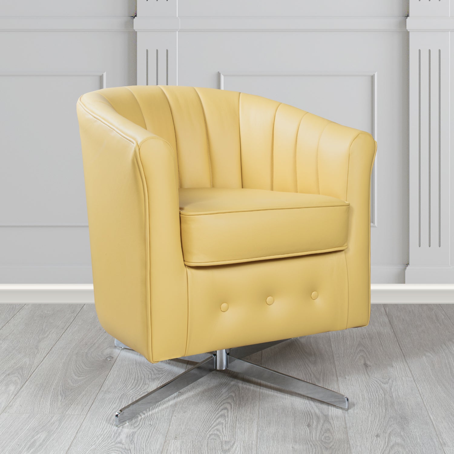 Doha Swivel Tub Chair in Shelly Crib 5 Genuine Leather