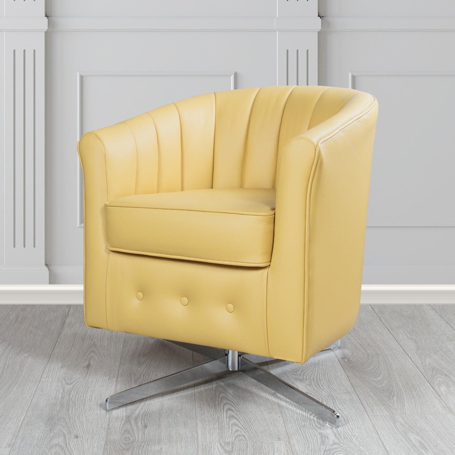 Doha Swivel Tub Chair in Shelly Crib 5 Genuine Leather
