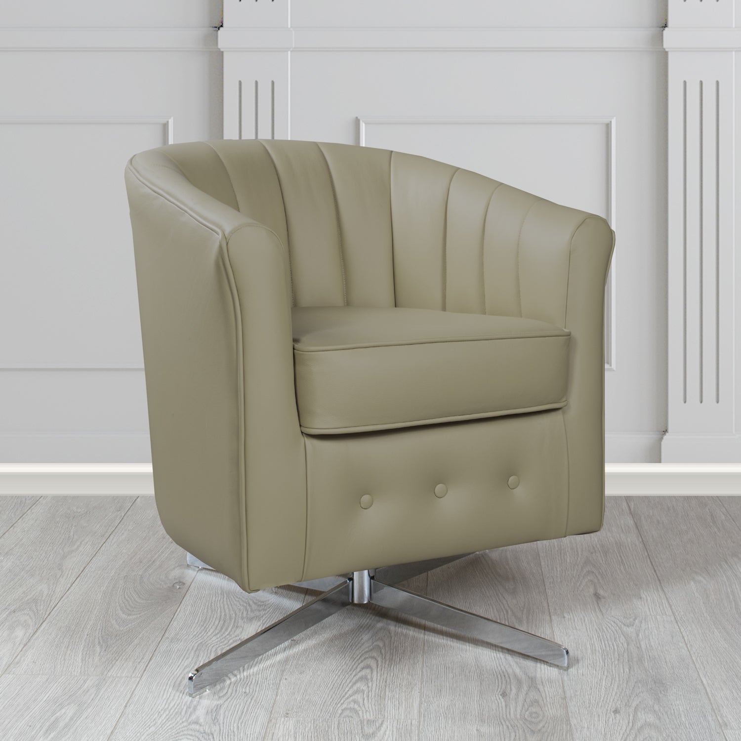 Doha Swivel Tub Chair in Shelly Crib 5 Genuine Leather