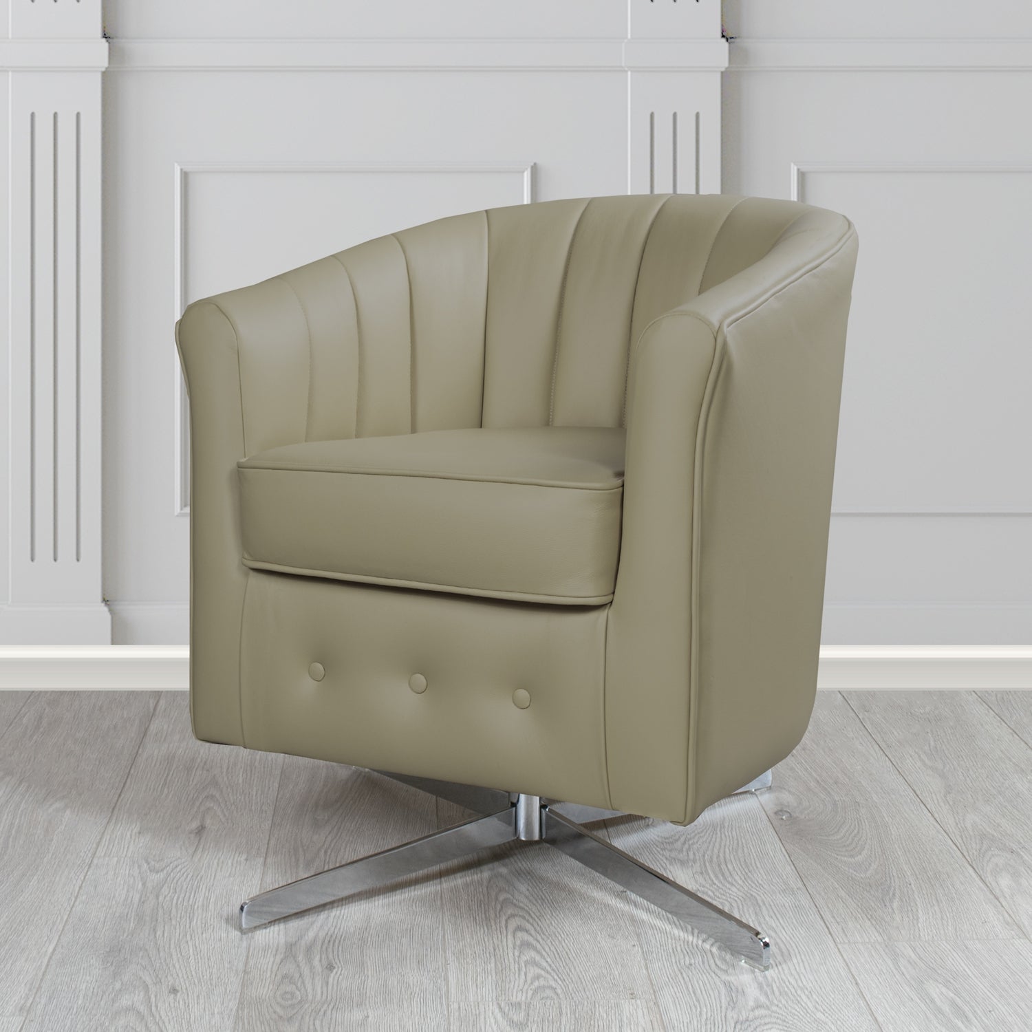 Doha Swivel Tub Chair in Shelly Crib 5 Genuine Leather
