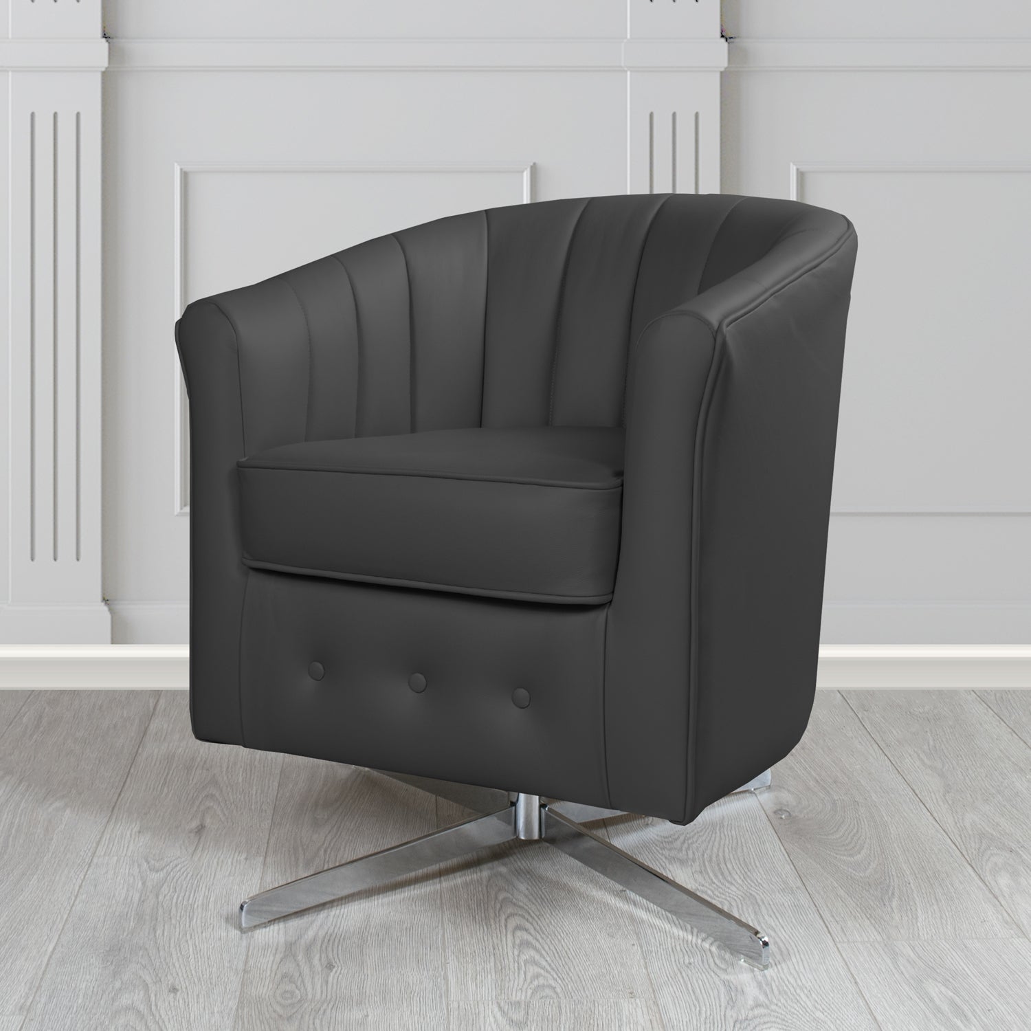 Doha Swivel Tub Chair in Shelly Crib 5 Genuine Leather