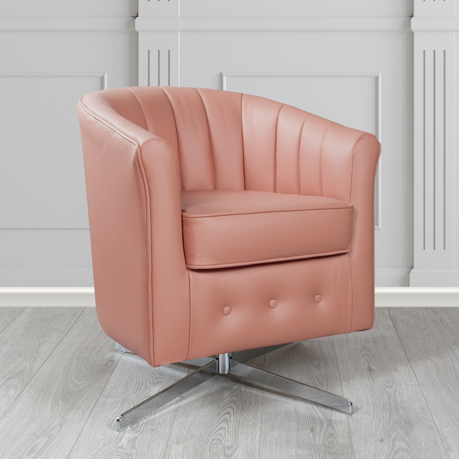 Doha Swivel Tub Chair in Shelly Crib 5 Genuine Leather
