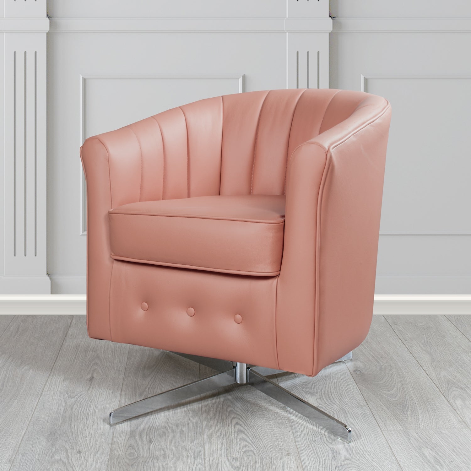 Doha Swivel Tub Chair in Shelly Crib 5 Genuine Leather