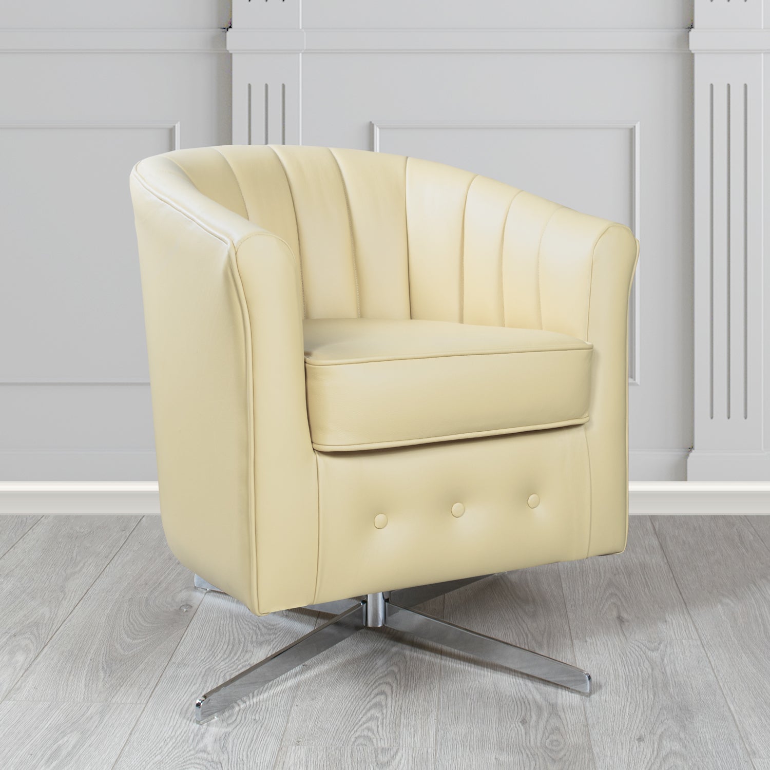 Doha Swivel Tub Chair in Shelly Crib 5 Genuine Leather