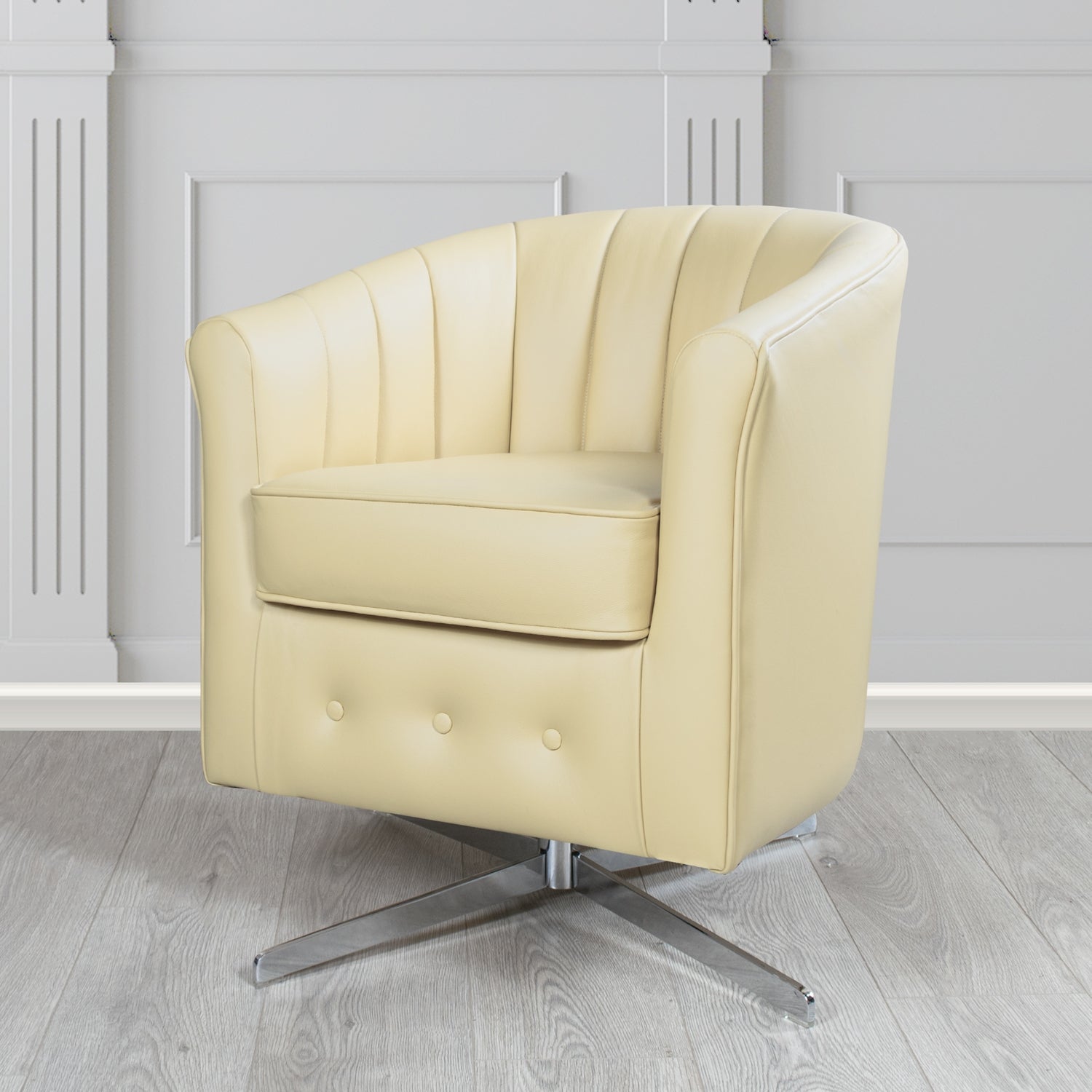 Doha Swivel Tub Chair in Shelly Crib 5 Genuine Leather