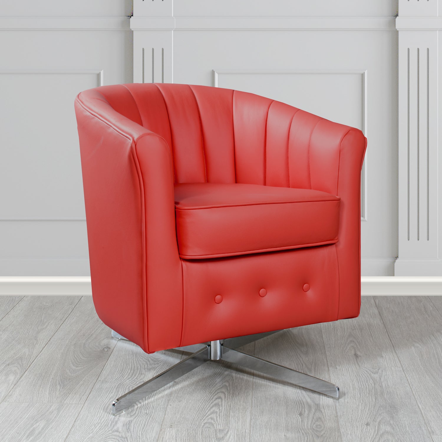 Doha Swivel Tub Chair in Shelly Crib 5 Genuine Leather