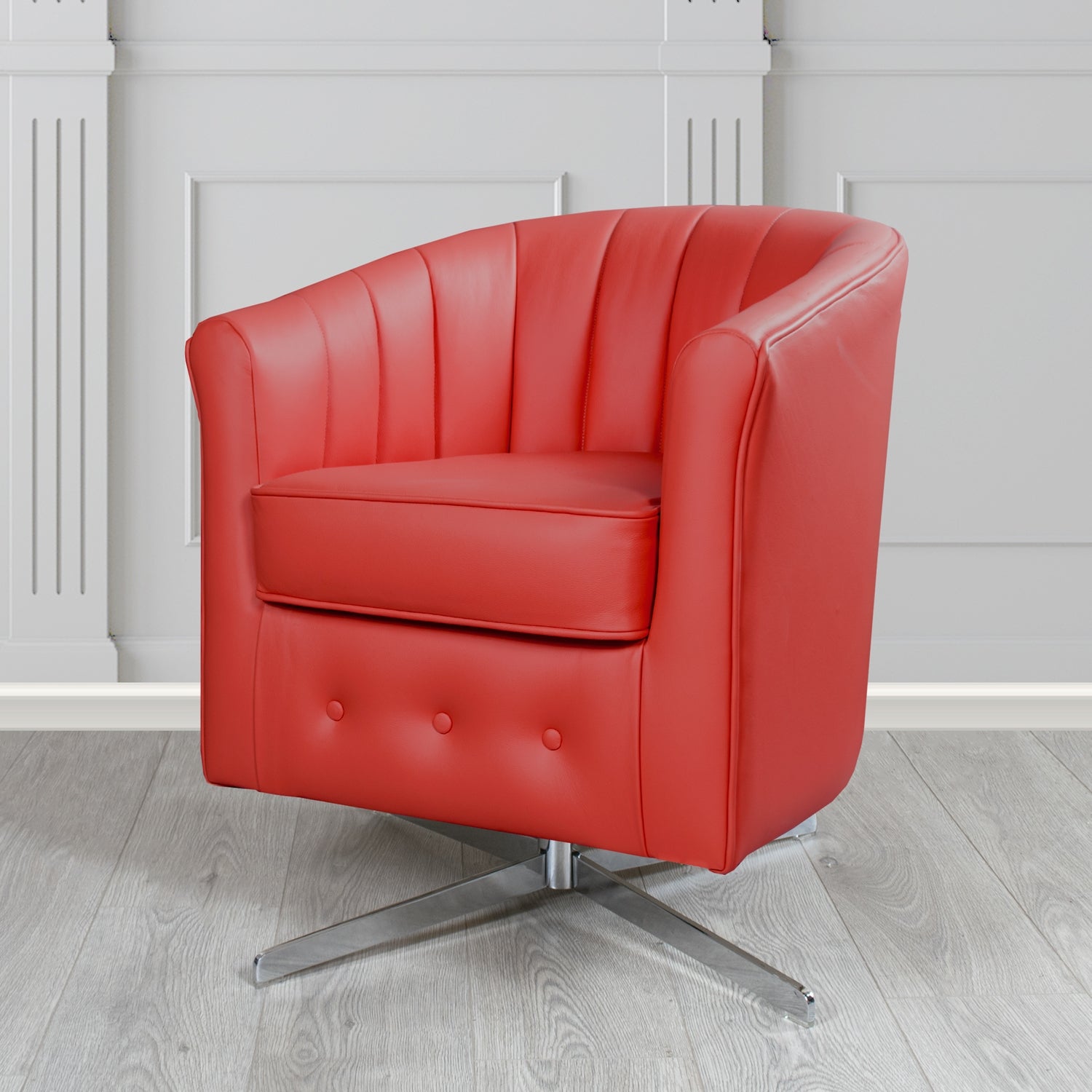 Doha Swivel Tub Chair in Shelly Crib 5 Genuine Leather
