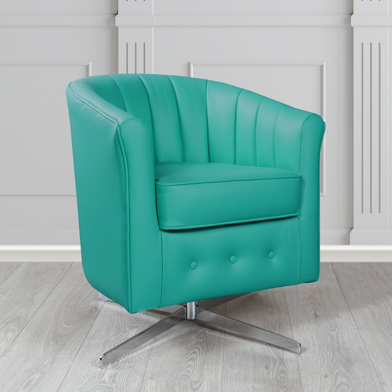 Doha Swivel Tub Chair in Shelly Crib 5 Genuine Leather