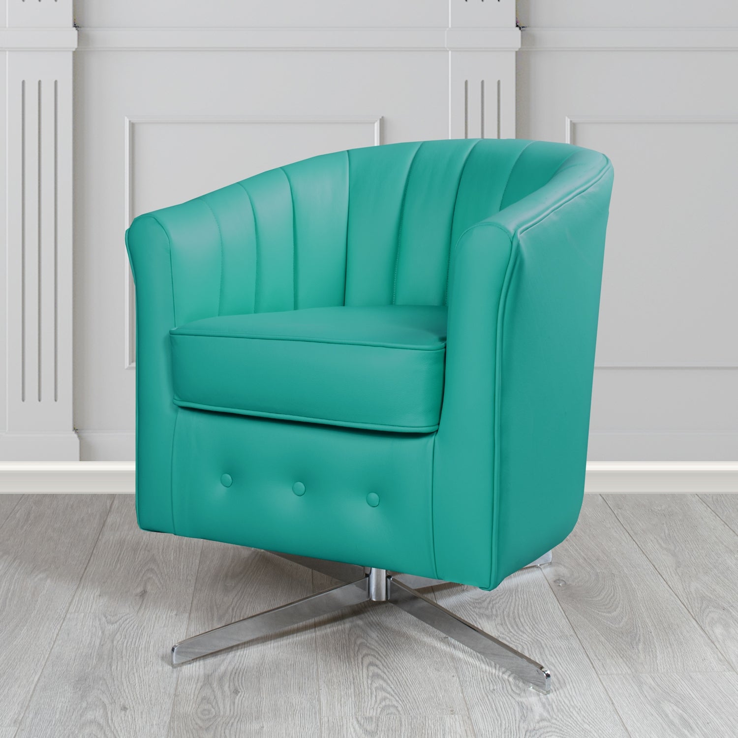 Doha Swivel Tub Chair in Shelly Crib 5 Genuine Leather