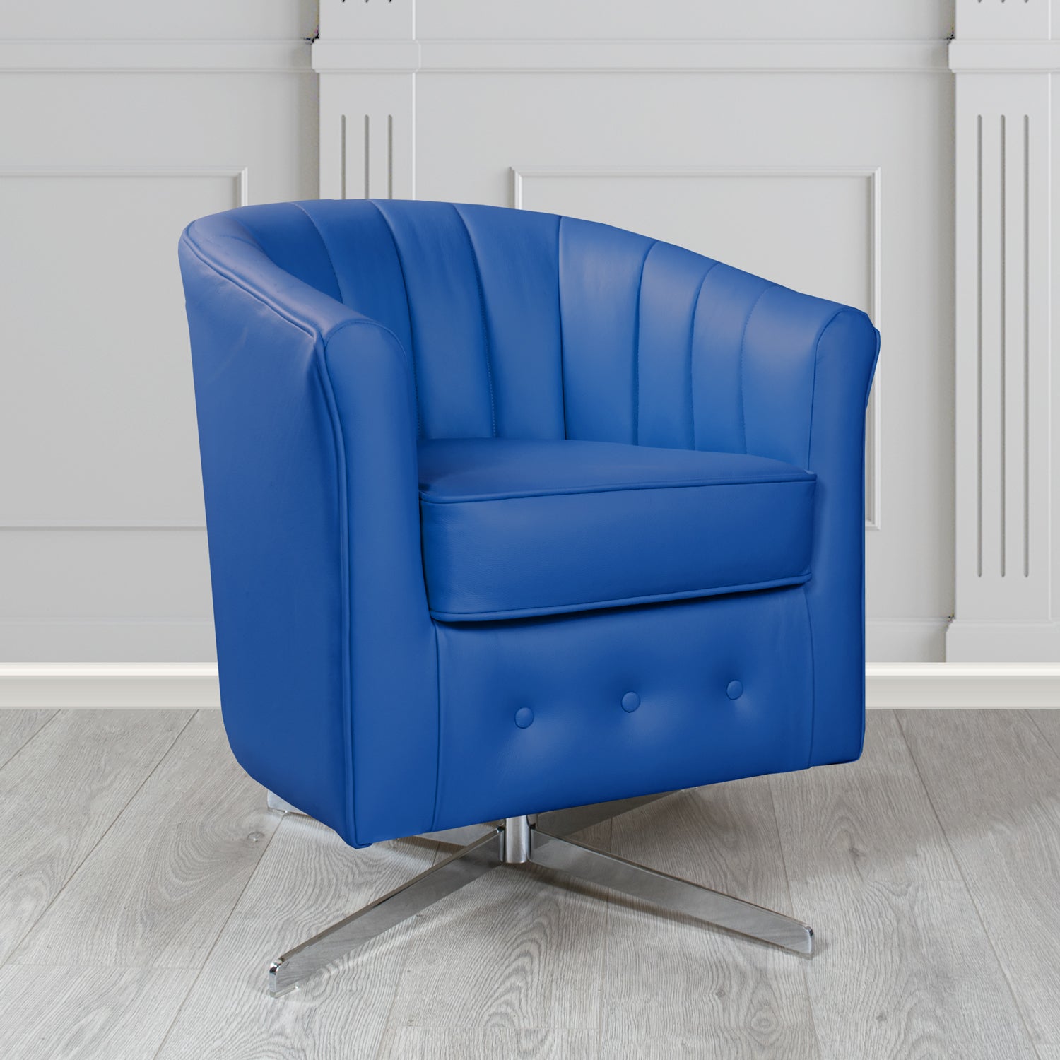Doha Swivel Tub Chair in Shelly Crib 5 Genuine Leather