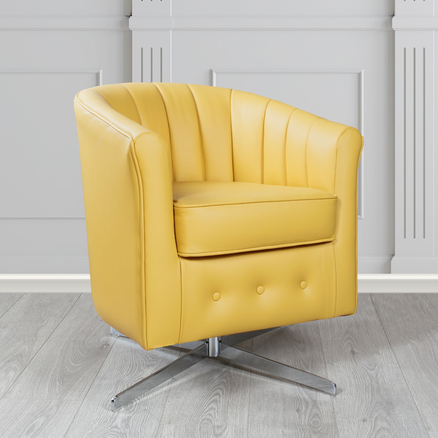 Doha Swivel Tub Chair in Shelly Crib 5 Genuine Leather