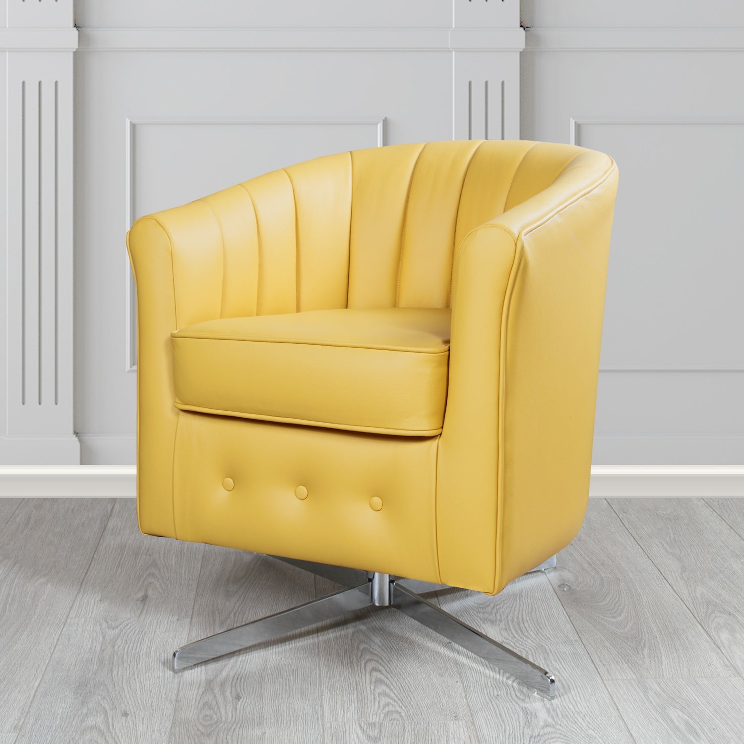 Doha Swivel Tub Chair in Shelly Crib 5 Genuine Leather