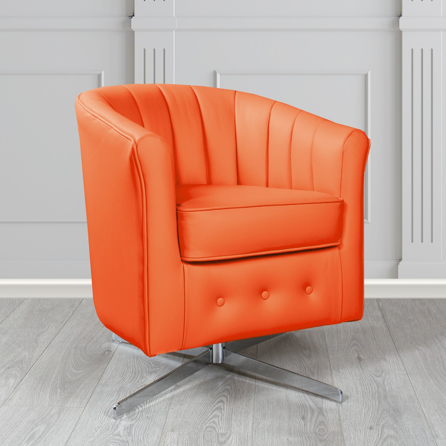 Doha Swivel Tub Chair in Shelly Crib 5 Genuine Leather