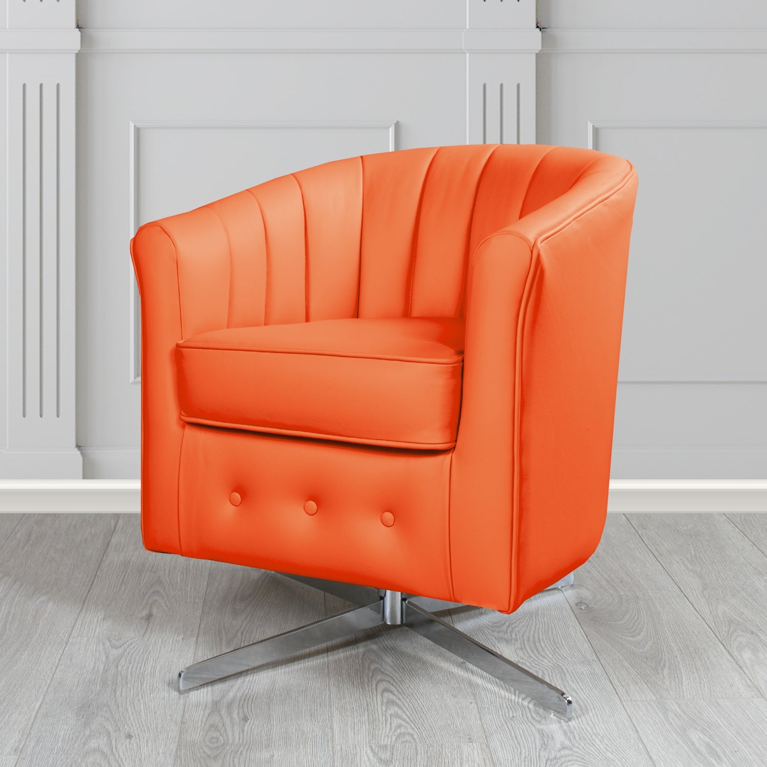 Doha Swivel Tub Chair in Shelly Crib 5 Genuine Leather