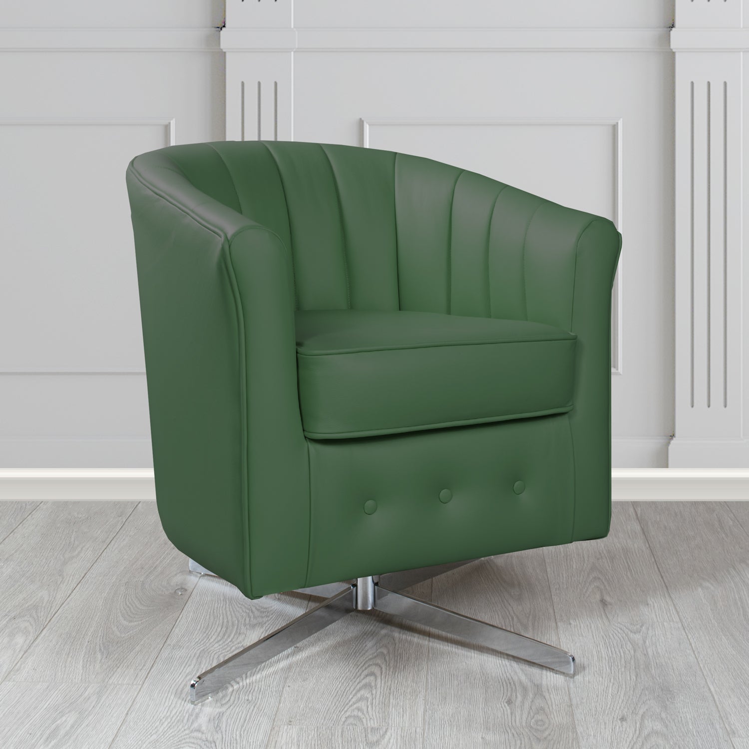 Doha Swivel Tub Chair in Shelly Crib 5 Genuine Leather