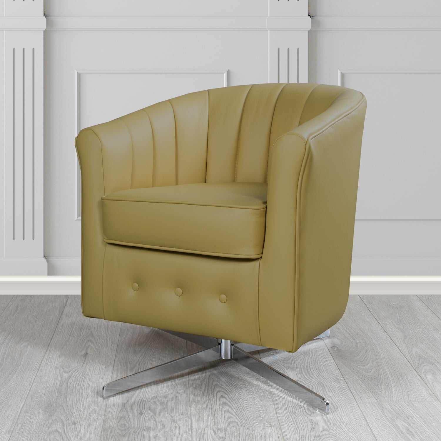 Doha Swivel Tub Chair in Shelly Crib 5 Genuine Leather