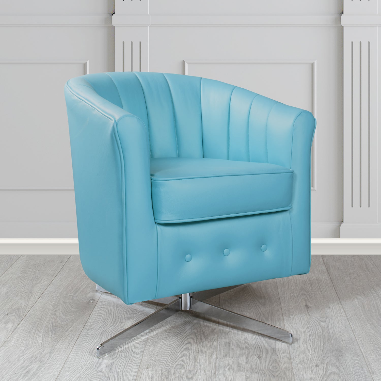 Doha Swivel Tub Chair in Shelly Crib 5 Genuine Leather
