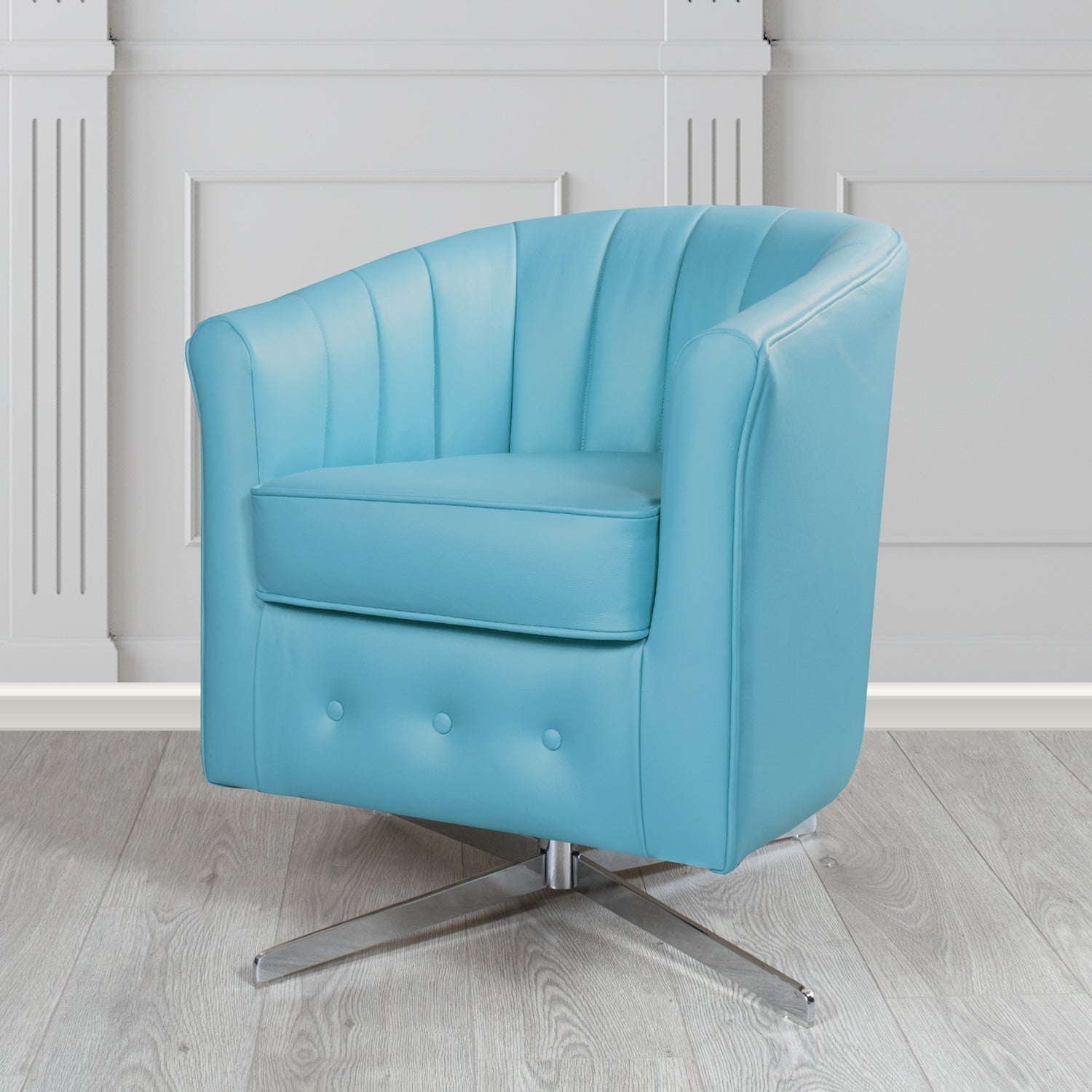 Doha Swivel Tub Chair in Shelly Crib 5 Genuine Leather