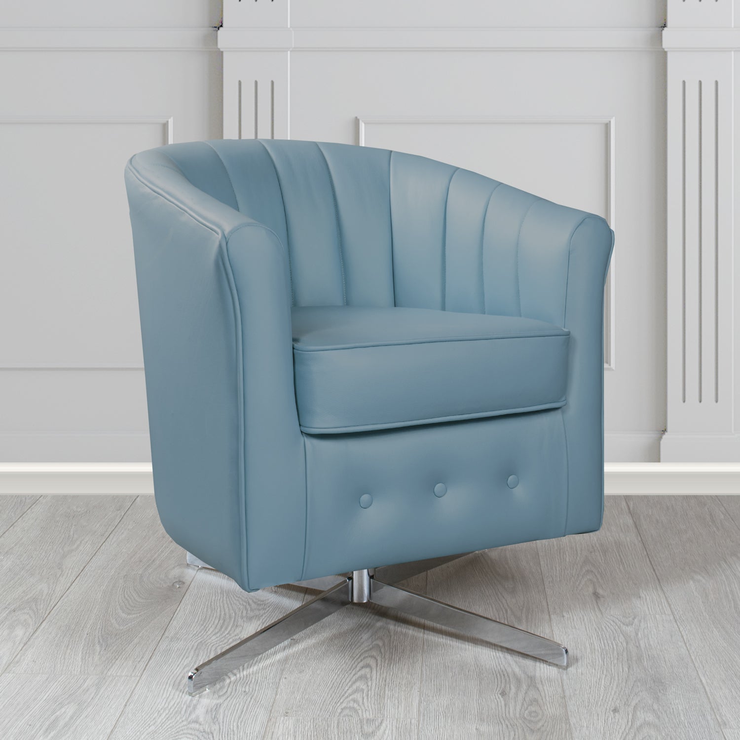 Doha Swivel Tub Chair in Shelly Crib 5 Genuine Leather